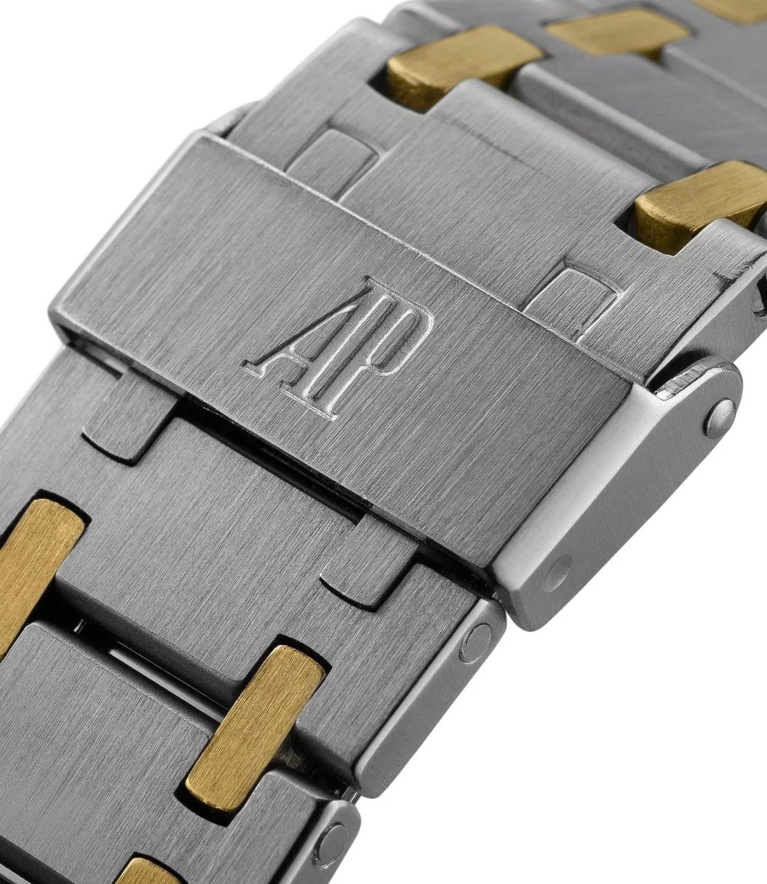 AP Royal Oak integrated bracelet deployant clasp with AP logo engraving