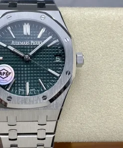 AP Royal Oak 15510ST green dial dial closeup