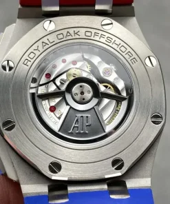 AP Royal Oak Offshore 26400SO bright blue dial crown detail