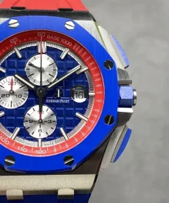 AP Royal Oak Offshore 26400SO bright blue dial bezel detail