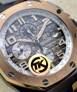 AP Royal Oak Offshore 26401RO grey dial bezel detail