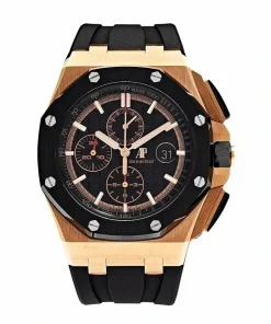 Replica AP Royal Oak Offshore 26401RO Black Dial 44mm Rose Gold A002CA