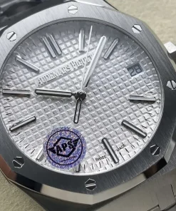 AP Royal Oak 15510ST white dial dial closeup