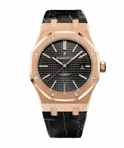 Replica AP Royal Oak 15400OR Black Dial Rose Gold